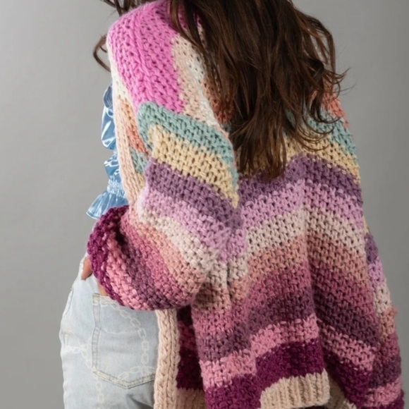 SAACHI Mayflower Stripe Crochet Cardigan - Picture 2 of 3